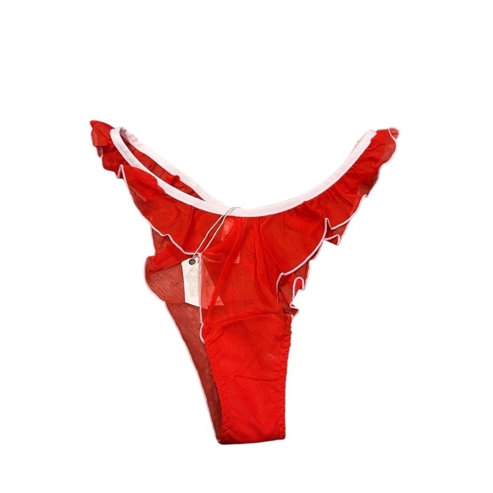 NWT Free People x We are Hah Fly Girl Mesh panty LARGE ruffle thong - Picture 5 of 5